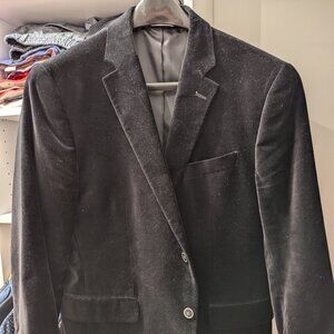 Black Velvet/Velour Blazer, Men's Size 42 Short